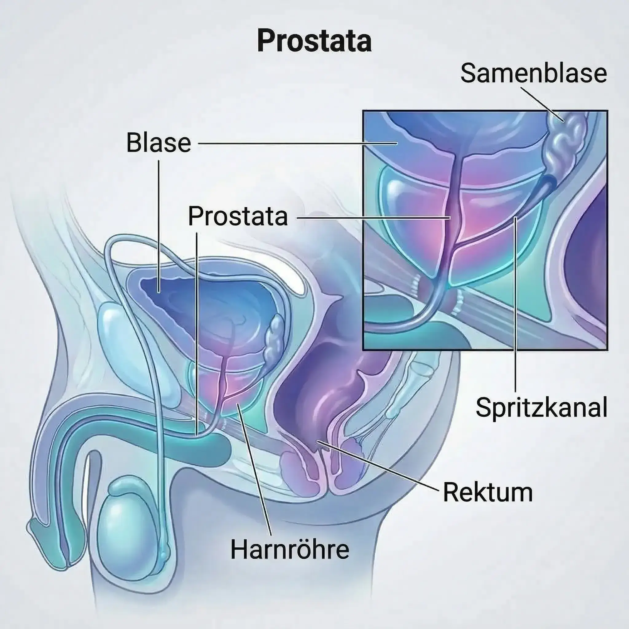 Prostata- und Harnröhrensphinkter-Anatomie