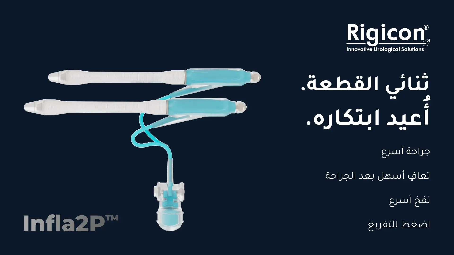 Rigicon Infla2P دعامة القضيب القابلة للنفخ